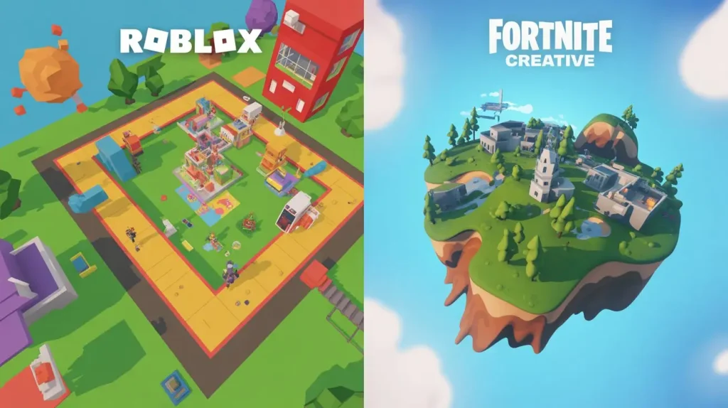 roblox gameplay vs fortnite creative map comprision